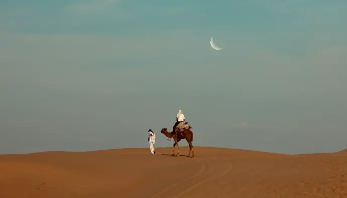 man in white shirt riding camel on brown sand during daytime